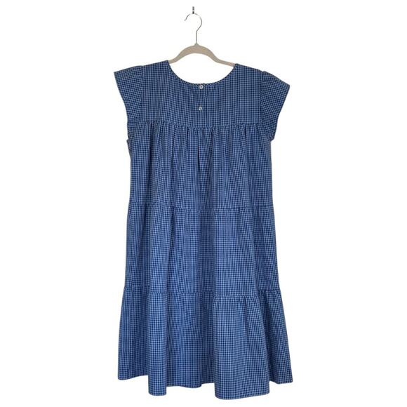 MAXWELL & GERALDINE Rose Dress Blue Gingham Size Medium Summer Seersucker Check - Picture 3 of 5